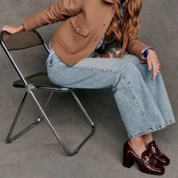 Sezane Julianne Loafers Brown Croco - Size 7 (38) - Picture 9 of 9